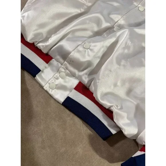 Vintage King Louie Pro Fit Men's Bomber Texas AFL Satin Button Jacket XL - Picture 7 of 9